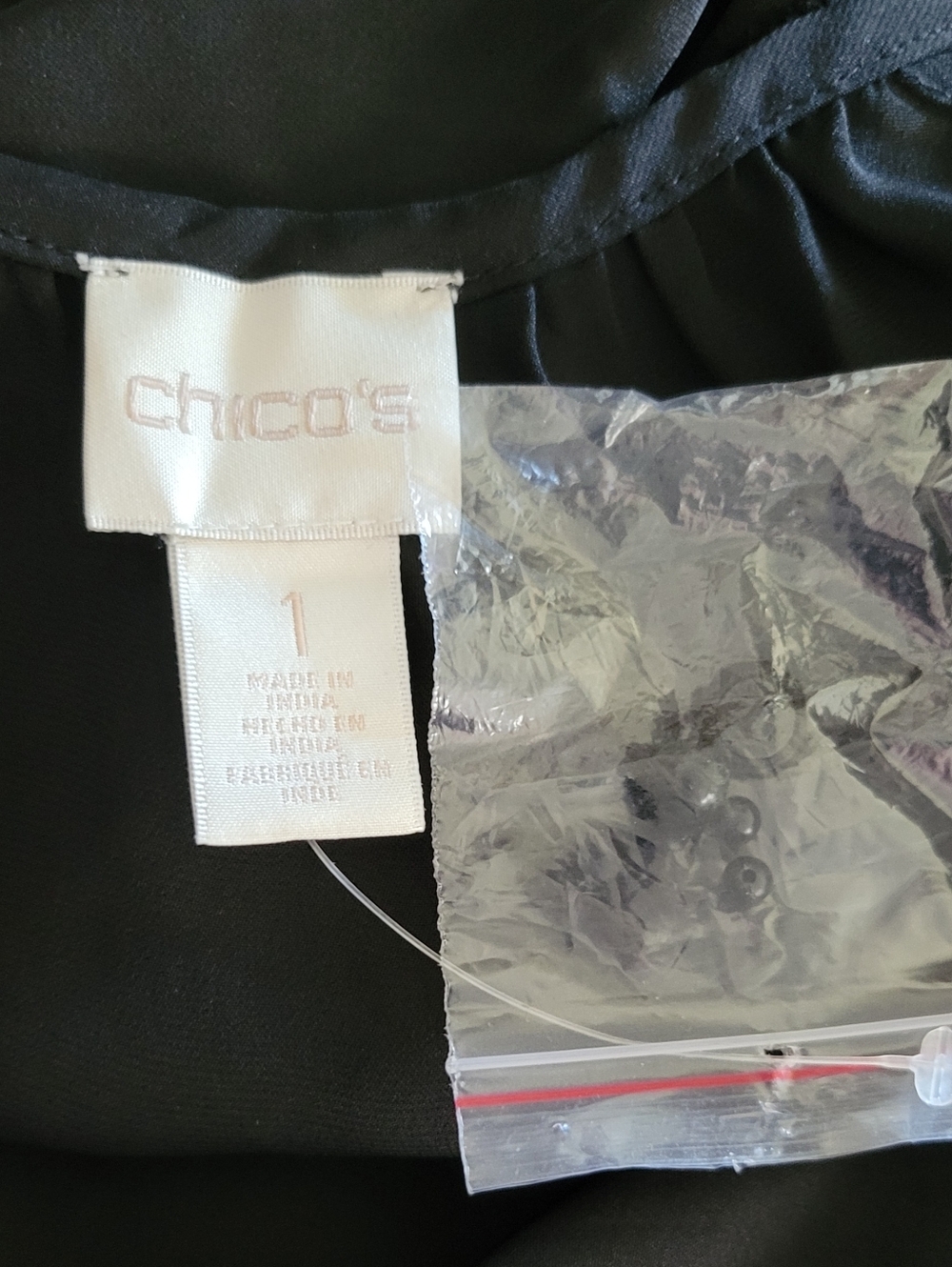 Chico's Black Embroidered BoHo Blouse - Picture 8 of 10